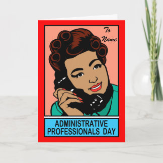 Dag van administratief personeel kaart