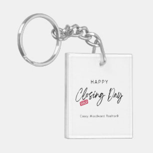 Dag van afsluiting makelaar Minimalistische nieu Sleutelhanger