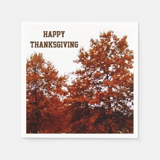 DAG VAN DANKBAARHEID HERFSTBOMEN servetten (Voorkant)