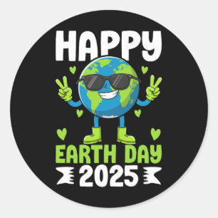 Dag van de Aarde 2025 Happy Earth Day Save the Pla Ronde Sticker