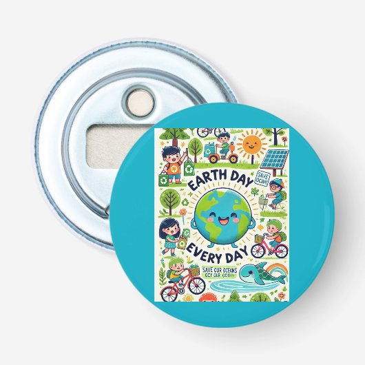 Dag van de Aarde Button Flesopener (Voorkant)