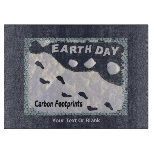 Dag van de Aarde - Carbon Footprints Snijplank (Voorkant)