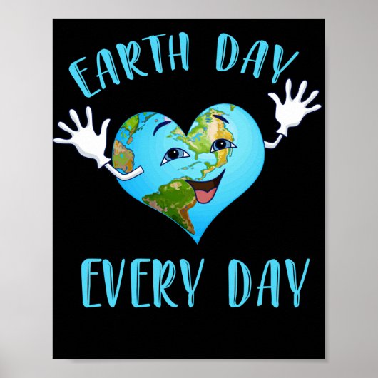 Dag van de Aarde Dag Dagelijkse Kute Heart Planet Poster (Voorkant)