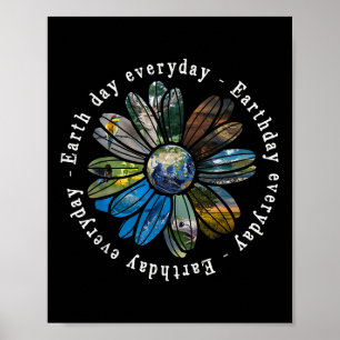 Dag van de Aarde Dag Dagelijkse Zonnebloem Dierlij Poster