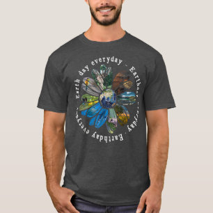 Dag van de Aarde Dag Dagelijkse Zonnebloem Dierlij T-shirt