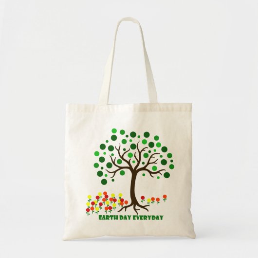 Dag van de Aarde Dagelijkse Boom en Bloemen Tote Bag (Voorkant)