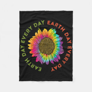 Dag van de Aarde Elke dag Hippie Tie Dye Zonnebloe Fleece Deken