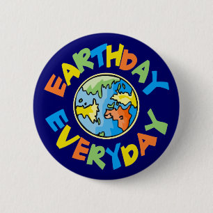 Dag van de Aarde Elke dag Milieubescherming Ronde Button 5,7 Cm