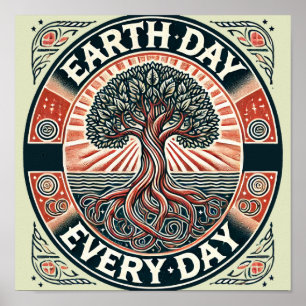 Dag van de Aarde Elke dag Natuur Lovers Poster