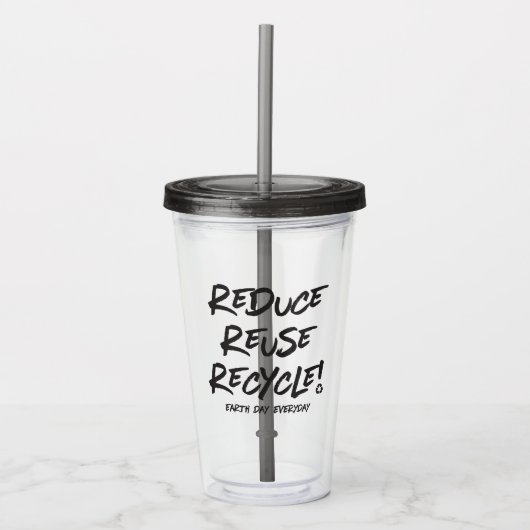Dag van de Aarde Elke dag op plastic flesje Acryl Drinkbeker (Voorkant)