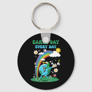 Dag van de Aarde Elke Dag Regenboog Wereldbol Flow Sleutelhanger