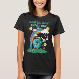 Dag van de Aarde Elke Dag Regenboog Wereldbol Flow T-shirt