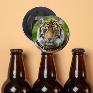 Dag van de Aarde Elke dag Sumatran Tiger Foto Button Flesopener