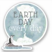 Dag van de Aarde Elke Pinguïn Sticker (Voorkant)