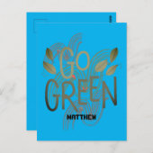 dag van de aarde, ga groen, kunst eenvoudige elega briefkaart (Voorkant / Achterkant)