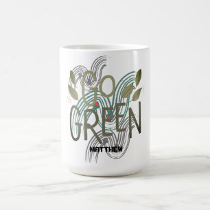 dag van de aarde, ga groen, kunst eenvoudige elega koffiemok