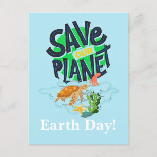 dag van de aarde, ga groen, Save Our Planet Post Briefkaart