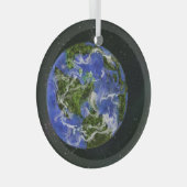 Dag van de Aarde Glas Ornament (Voorkant Rechts)