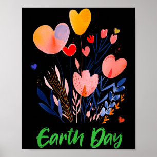 Dag van de aarde groene planeet milieubewustzijn poster