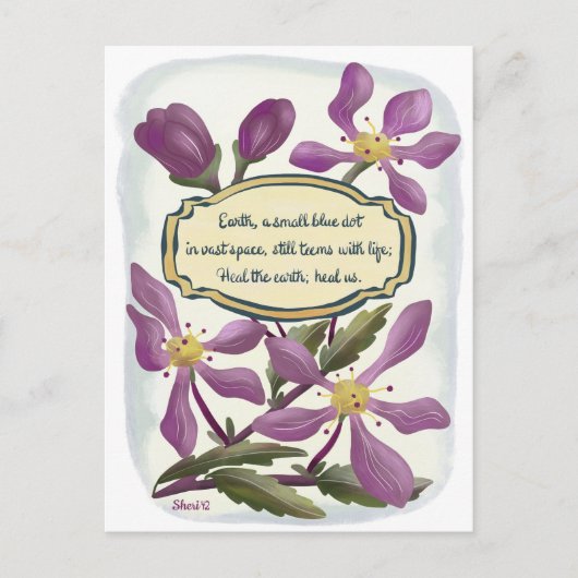 Dag van de Aarde: Krabappelbloesems in Gouache Briefkaart (Voorkant)