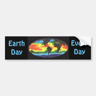 Dag van de Aarde - Mondiale zeeoppervlaktetemperat Bumpersticker