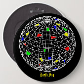 Dag van de Aarde Ronde Button 6,0 Cm (Voorkant /achterkant)