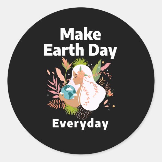Dag van de Aarde Ronde Sticker (Voorkant)