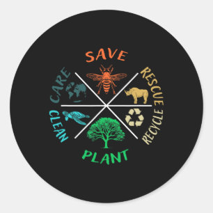 Dag van de Aarde sparen het bijenPlant meer bomen Ronde Sticker