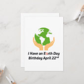 Dag van de Aarde Verjaardag 22 april Kaart (Voorkant / Achterkant in situ)