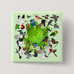 Dag van de Aarde Vierkante Button 5,1 Cm