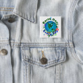 Dag van de Aarde Vierkante Button 5,1 Cm (In situ)
