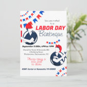 Dag van de Arbeid BBQ Party Arbeider Patriottisch Kaart (Staand voorkant)