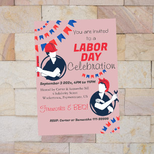 Dag van de Arbeid BBQ Party Arbeider Patriottische Kaart