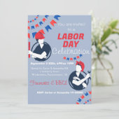 Dag van de Arbeid BBQ Party Arbeider Patriottische Kaart (Staand voorkant)