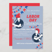 Dag van de Arbeid BBQ Party Arbeider Patriottische Kaart (Voorkant / Achterkant)