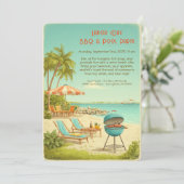 Dag van de Arbeid  BBQ & Pool Party Uitnodiging (Staand voorkant)