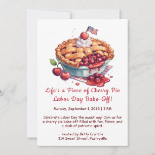 Dag van de Arbeid Cherry Pie Bake-off uitnodiging