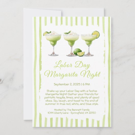 Dag van de Arbeid Margarita Uitnodiging - Patriott (Voorkant)