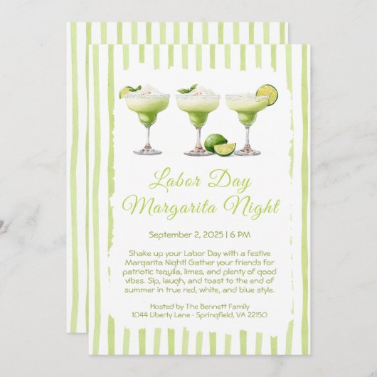 Dag van de Arbeid Margarita Uitnodiging - Patriott (Voorkant / Achterkant)