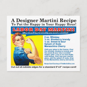 Dag van de Arbeid Martini Cocktail Recept Briefkaa Briefkaart