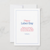 Dag van de Arbeid Minimalistisch Bedankkaart (Voorkant)