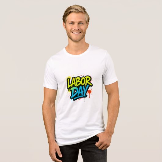 Dag van de Arbeid Tri-Blend Shirt (Voorkant volledig)