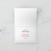 Dag van de Arbeid VS Minimalist Bedankkaart (Binnen)