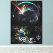 Dag van de Asteroïde SciFi Fractal Art Canvas Afdruk (Insitu (Houten vloer))