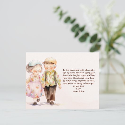 Dag van de Bloemengrootouders Feestdagenkaart (Staand voorkant)