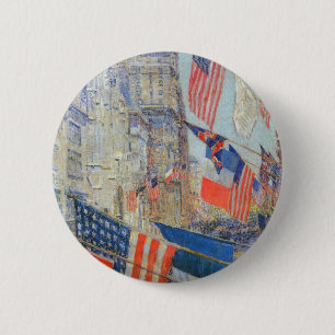 Dag van de bondgenoten, mei 1917, Childe Hassam, Ronde Button 5,7 Cm
