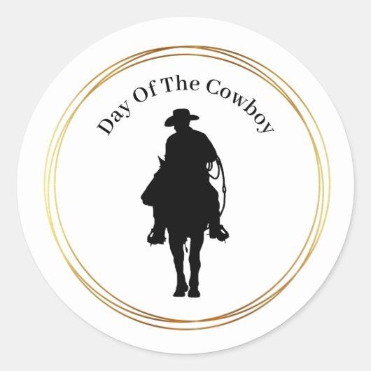Dag van de Cowboy Silhouette Stickers (Voorkant)