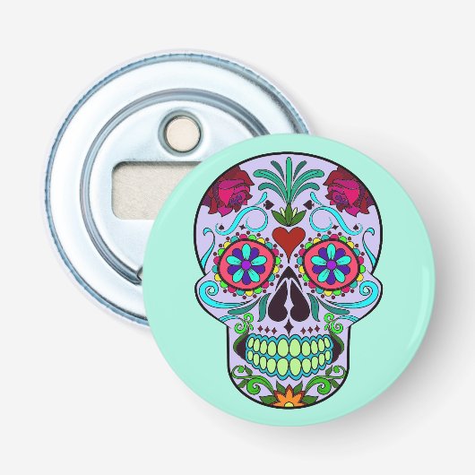 Dag van de Dead Sugar Skull Magnet Bottle Opener (Voorkant)