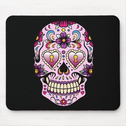 Dag van de Dead Sugar Skull Roze Muismat (Voorkant)
