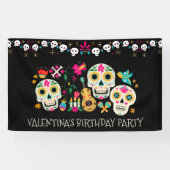 Dag van de Dead Sugar Skulls Persoonlijke Banner (Horizontaal)